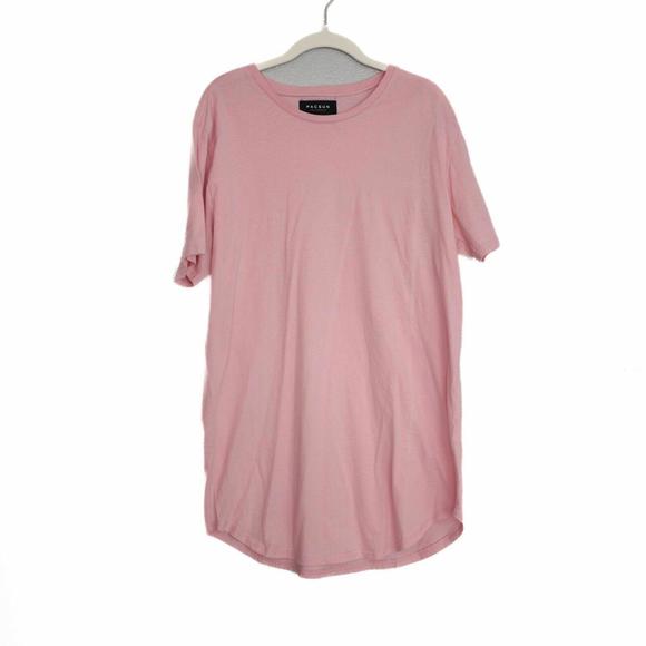 PacSun Mens Pink Solid T Shirt Short Sleeve Crew Neck Flowy Basic Tee Sz Medium - Picture 3 of 4